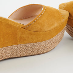 Prada Wedges Suede Yellow