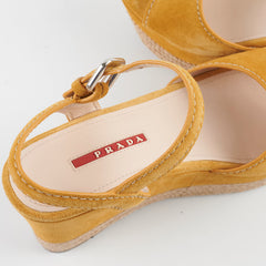 Prada Wedges Suede Yellow