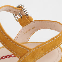 Prada Wedges Suede Yellow