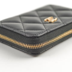 Chanel Classic Zipped Coin Purse Lambskin Black