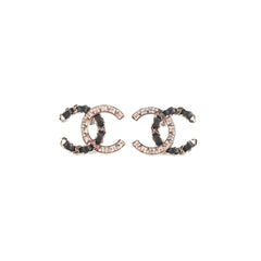 Chanel CC Logo Crystal Earrings