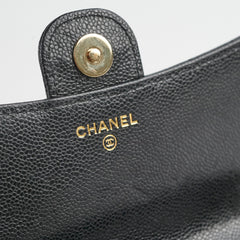 Chanel Double Side Phone Holder Caviar Cossbody Bag Black Microchipped