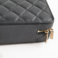 Chanel Caviar Vanity with Top Handle Microchipped Black