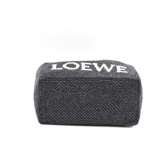 Loewe Medium Font Tote in Raffia Black