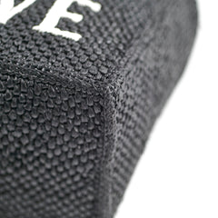 Loewe Medium Font Tote in Raffia Black