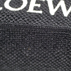 Loewe Medium Font Tote in Raffia Black