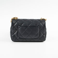 Chanel 23P Seasonal Caviar Mini Flap Black Microchipped