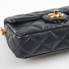 Chanel 23P Seasonal Caviar Mini Flap Black Microchipped