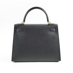 Hermes Kelly 28 Epsom Black C Stamp