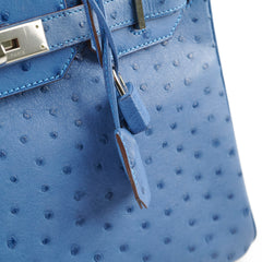 Hermes Birkin Ostrich 30 Blue R Stamp