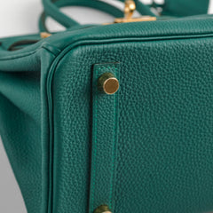 Hermes Birkin 25 Malachite Togo C Stamp