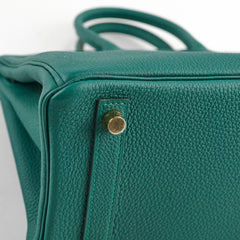 Hermes Birkin 25 Malachite Togo C Stamp