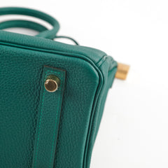 Hermes Birkin 25 Malachite Togo C Stamp