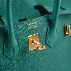 Hermes Birkin 25 Malachite Togo C Stamp