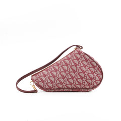 Christian Dior Mini Vintage Saddle Shoulder Bag Burgundy