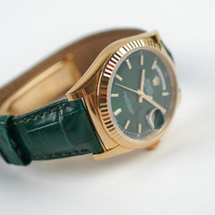 Rolex Day-Date 36mm Gold/Green Ombre Watch 118138 (2014)