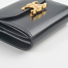 Celine Compact Wallet with Coin Triomphe in Shiny Calfskin