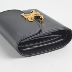 Celine Compact Wallet with Coin Triomphe in Shiny Calfskin