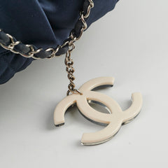 Chanel Hobo Satin Chain Tote Navy