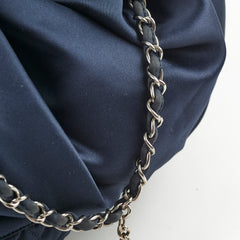 Chanel Hobo Satin Chain Tote Navy