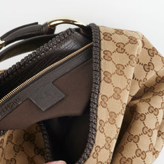 Gucci Large Monogram Canvas Hobo Bag