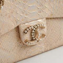 Chanel Python Flap Bag Light Gold