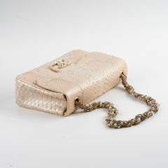 Chanel Python Flap Bag Light Gold