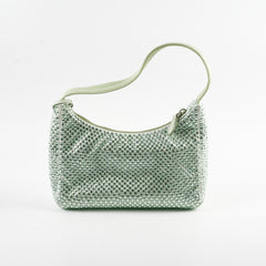 Prada Mint Green Satin Mini Crystal Studded Re-Edition 2000 Shoulder Bag