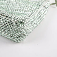 Prada Mint Green Satin Mini Crystal Studded Re-Edition 2000 Shoulder Bag