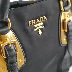 Prada Nylon Top Handle / Crossbody Bag Black