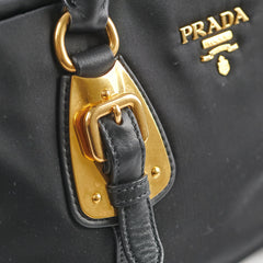 Prada Nylon Top Handle / Crossbody Bag Black