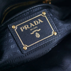 Prada Nylon Top Handle / Crossbody Bag Black