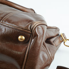 Prada Leather Top Handle / Crossbody Bag Tan Brown