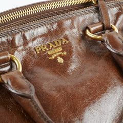 Prada Leather Top Handle / Crossbody Bag Tan Brown