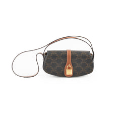 Celine Triomphe Tabou Clutch with Strap Brown/Tan