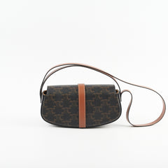 Celine Triomphe Tabou Clutch with Strap Brown/Tan