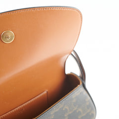 Celine Triomphe Tabou Clutch with Strap Brown/Tan