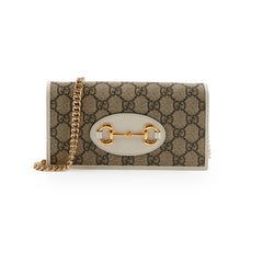 Gucci Horsebit 1955 White Wallet on Chain