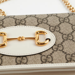 Gucci Horsebit 1955 White Wallet on Chain