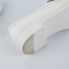 Chanel White 39.5 Logo Loafers