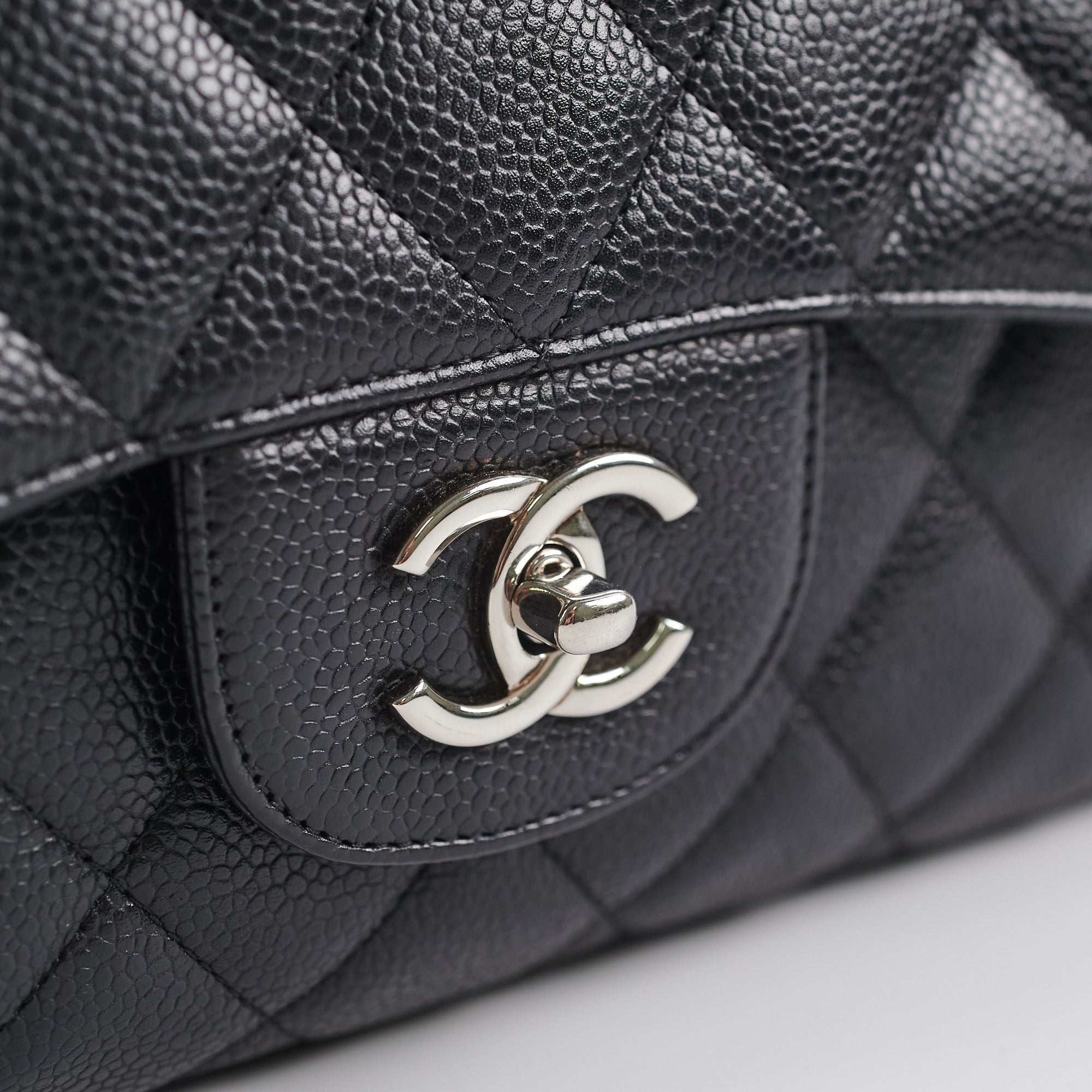 Chanel Jumbo Caviar Classic Single Flap Bag - Black Shoulder Bags, Handbags  - CHA154034