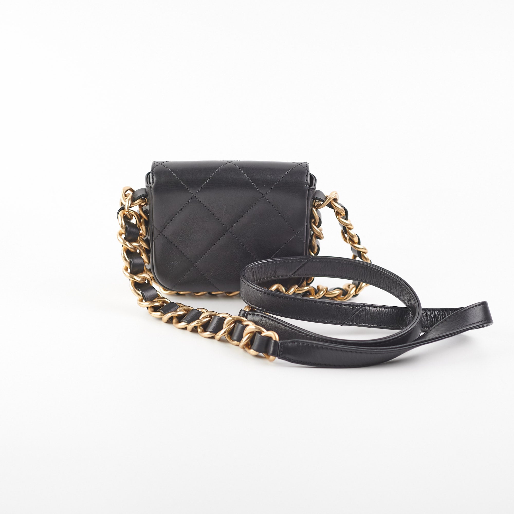 Chanel Heart Clutch With Chain 22S Mini Black Lambskin in Lambskin Leather  with Goldtone  US