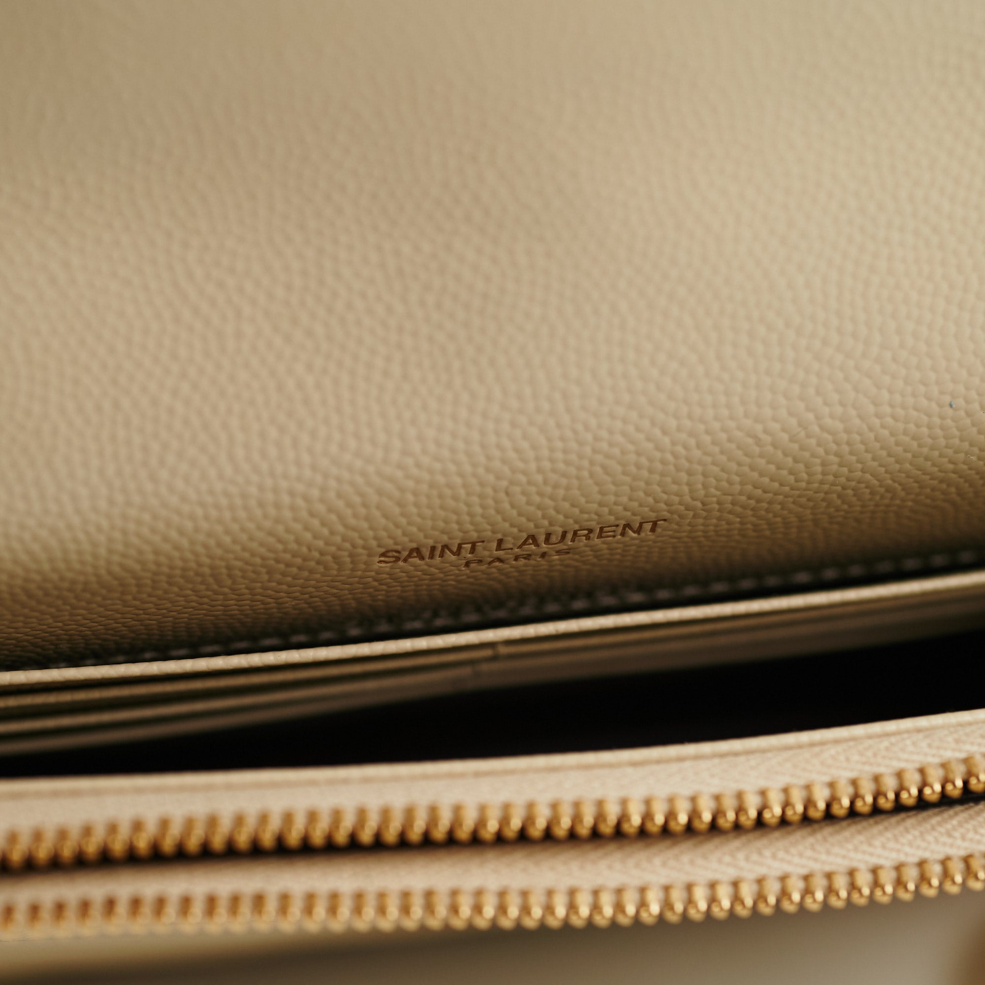 White Grained Calfskin Envelope Wallet-On-Chain (WOC)