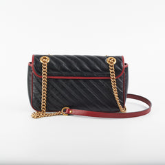 Gucci Marmont Small Black/ Red Shoulder Bag