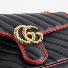 Gucci Marmont Small Black/ Red Shoulder Bag