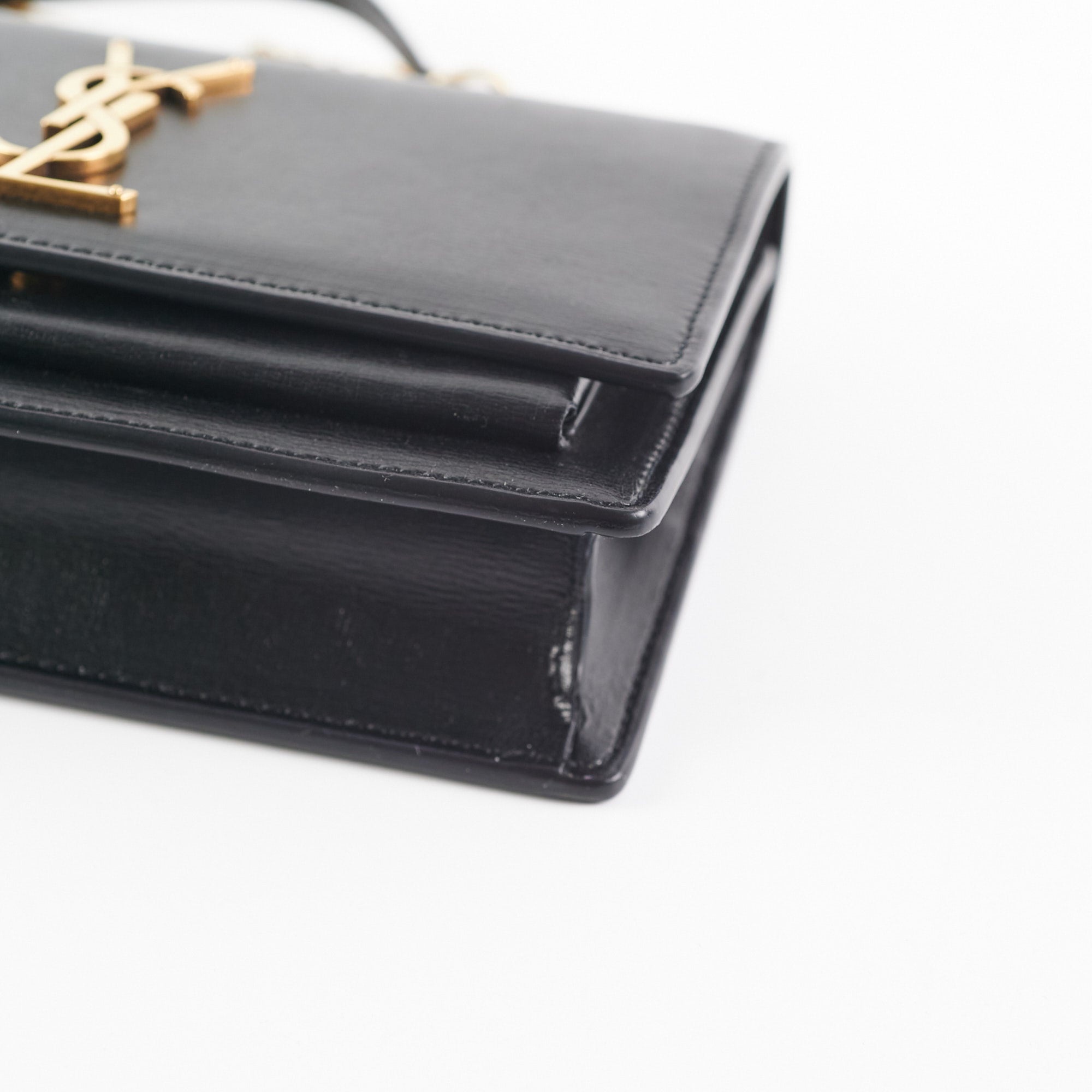 Saint Laurent Sunset Wallet on Chain Mini Black - THE PURSE AFFAIR