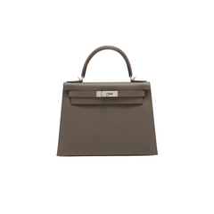 Hermes Special Order Kelly 28 Epsom Etain/Vert Fonce Stamp Y (2020)