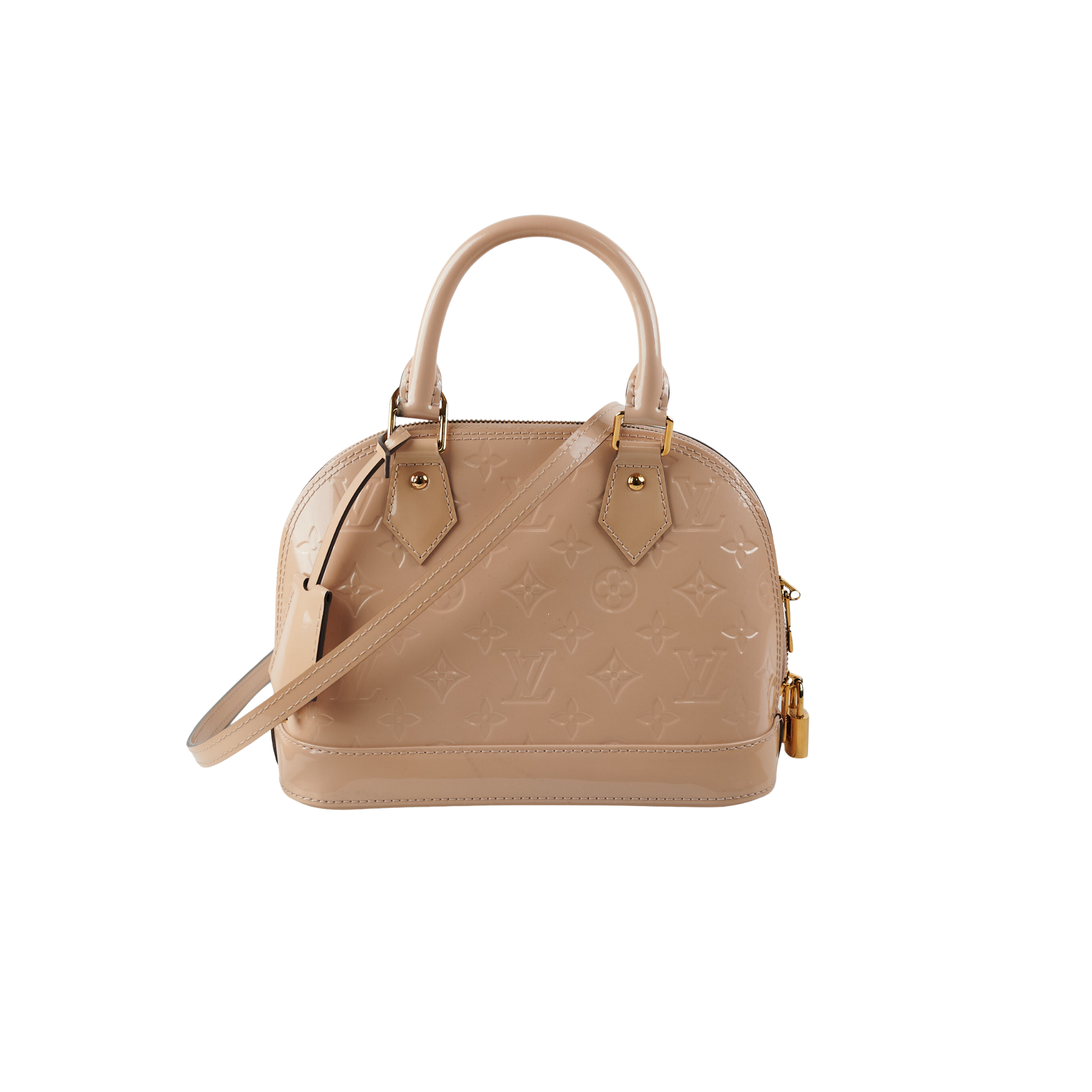Alma patent leather handbag Louis Vuitton Beige in Patent leather - 25736038