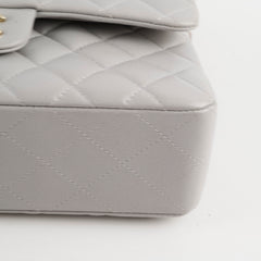 Chanel Small Caviar Double Classic Flap Dove Grey Microchipped