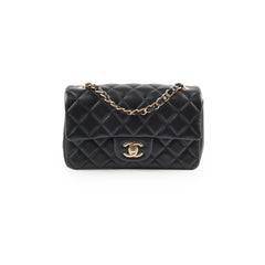 Chanel Mini Rectangle Lambskin Black Microchip